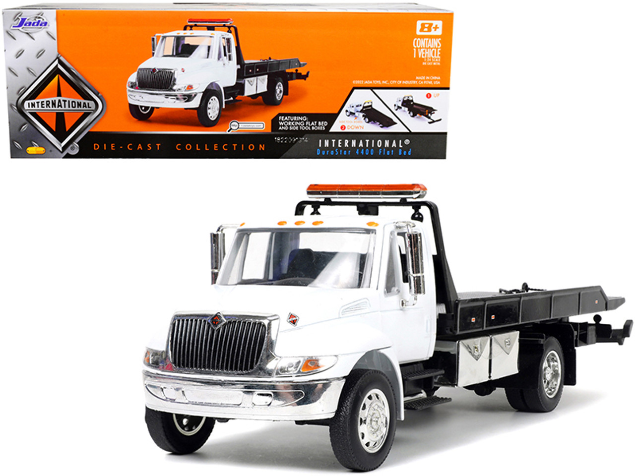 1/43 Jada International DuraStar 4400 Flatbed Tow Truck (White) Diecast Car Model