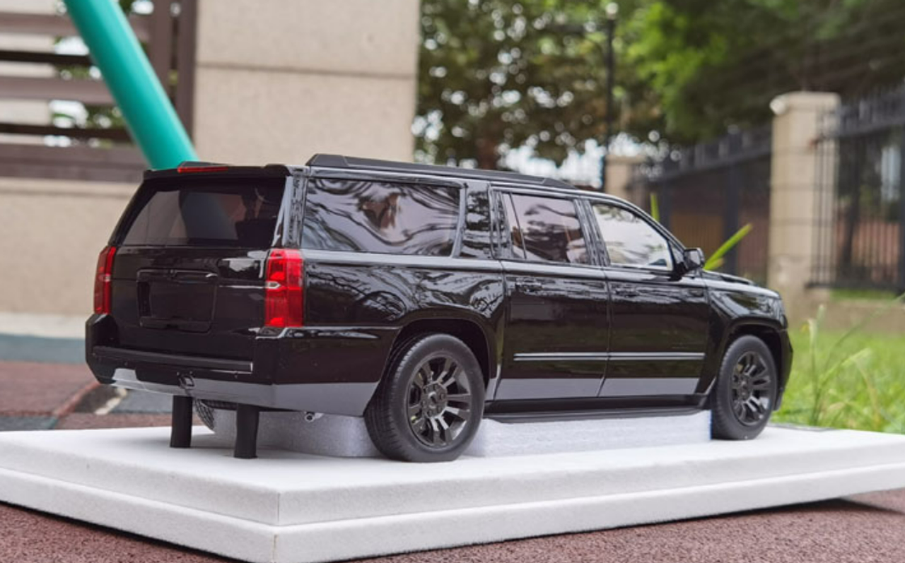 1/18 GOC & Vehicle Art 2015 Chevrolet Chevy Suburban (Black with Black Wheels) Resin Car Model Limited 39 Pieces