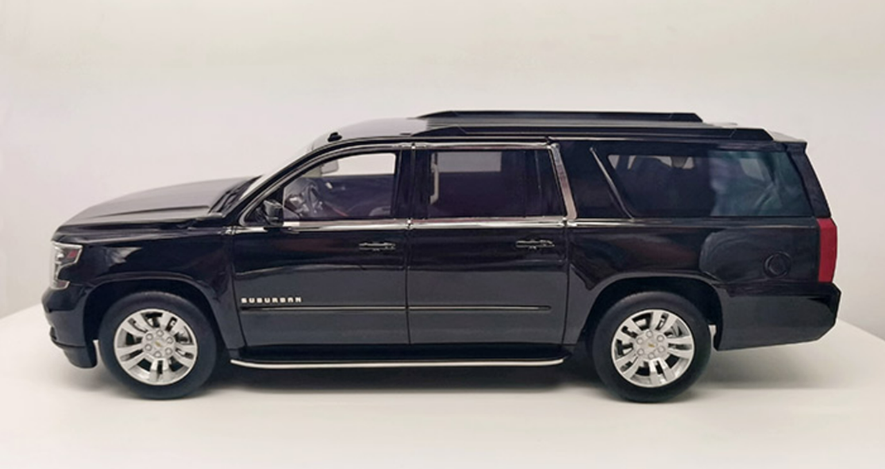 1/18 GOC & Vehicle Art 2015 Chevrolet Chevy Suburban (Black with Silver Wheels) Resin Car Model Limited 58 Pieces