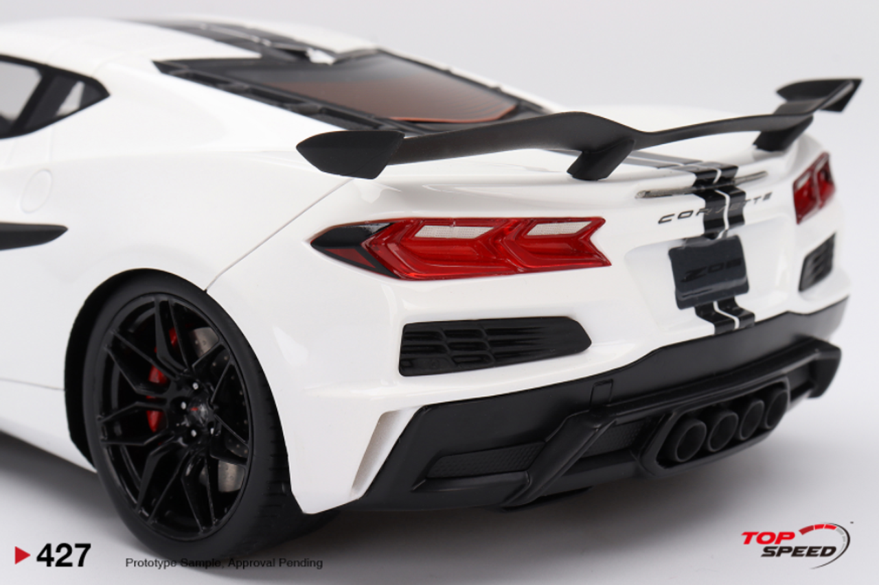  1/18 Top Speed 2023 Chevrolet Corvette C8 Z06 (Arctic White) Resin Car Model