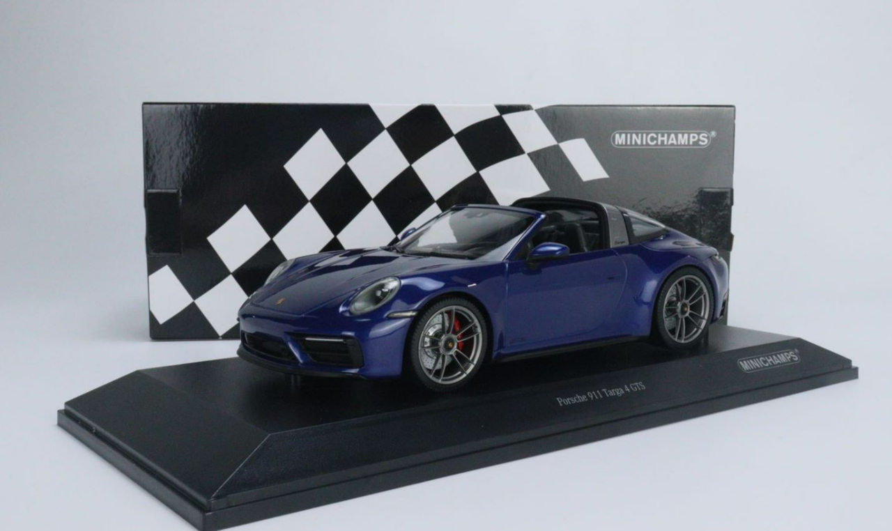 1/18 Minichamps 2021 Porsche 911 (992) Targo 4 GTS (Blue Metallic) Car ...