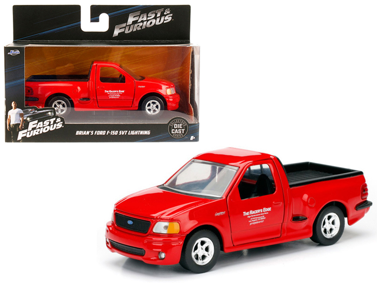 Brian's 1999 Ford F-150 SVT Lightning Pickup Truck Red "Fast & Furious" Movie 1/32 Diecast Model Car by Jada