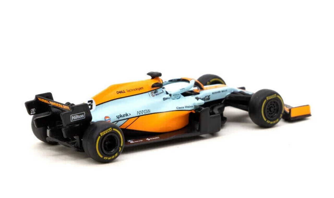  1/64 Tarmac Works 2021 Formula 1 McLaren MCL35M Monaco Grand Prix Daniel Ricciardo #3 Diecast Car Model 