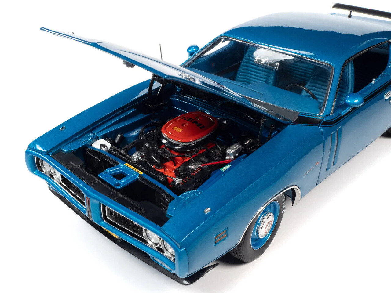 1/18 Auto World 1971 Dodge Charger R/T (Blue) Diecast Car Model