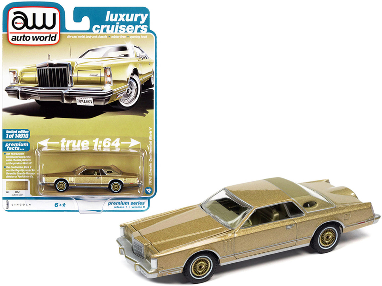 1978 Lincoln Continental Mark V Jubilee Gold Metallic with Rear Section of  Roof Tan 