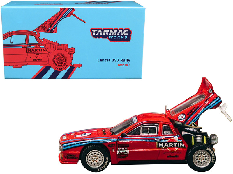 Lancia 037 Rally Martini Racing 1/64ミニカー Lancia 037 Rally Test Car Red with Graphics 