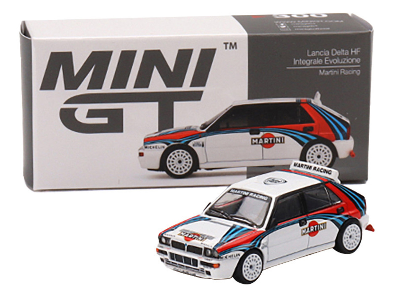Lancia Delta HF Integrale Evoluzione White with Graphics "Martini Racing" Limited Edition to 3600 pieces Worldwide 1/64 Diecast Model Car by True Scale Miniatures