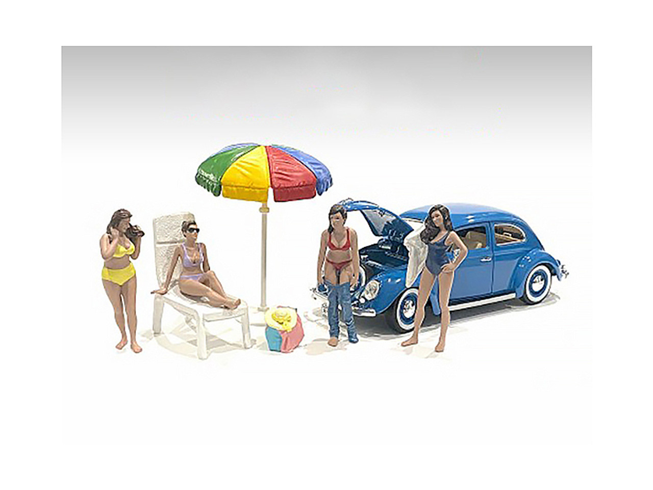 "Beach Girls" 4 piece Figurine Set for 1/18 Scale Models by American Diorama