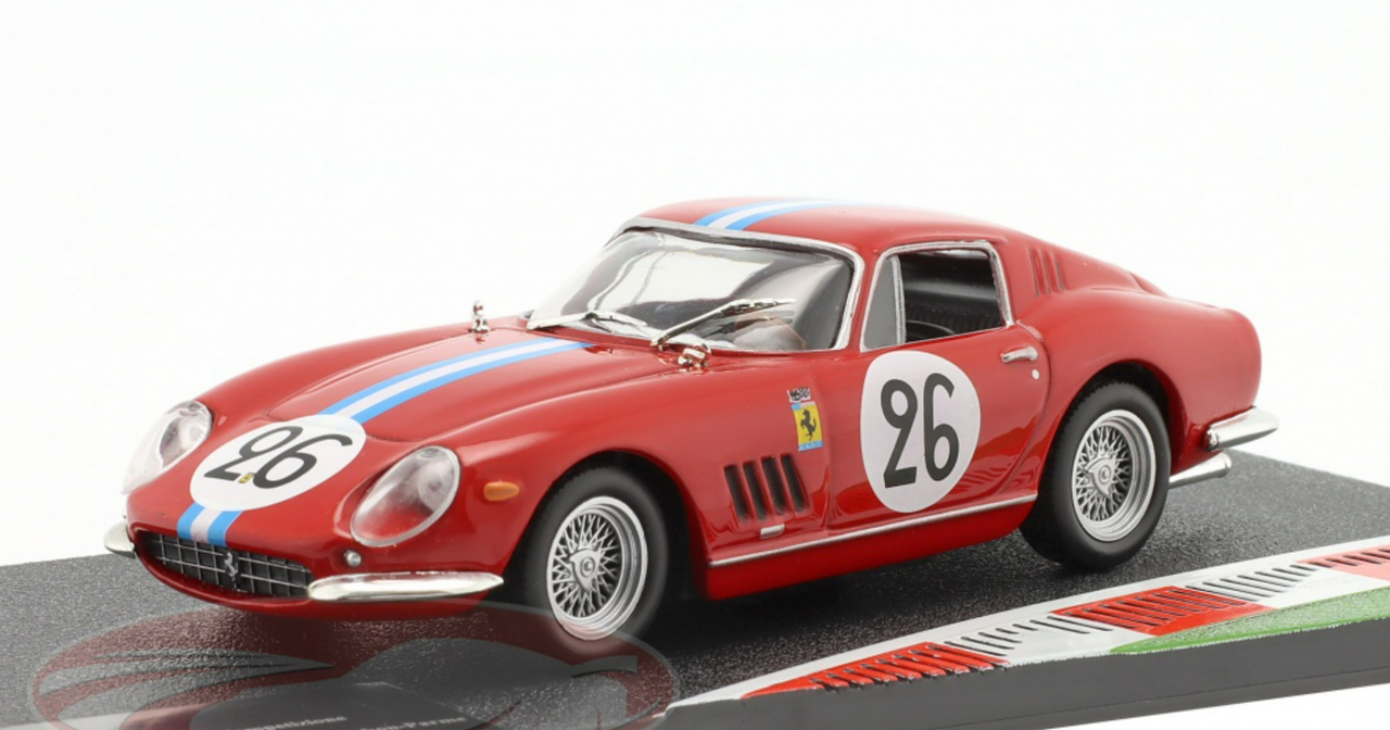 1/43 Altaya 1966 Ferrari 275 GTB #26 24h LeMans Ed Hugus Giampiero Biscaldi, Michel de Bourbon-Parma Car Model