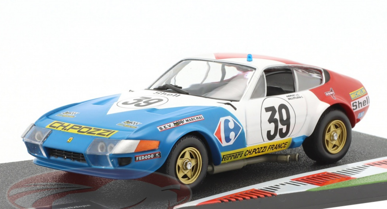 1/43 Altaya 1972 Ferrari 365 GTB/4 #39 Winner GT Class 24h LeMans Charles  Pozzi Claude Ballot-Léna