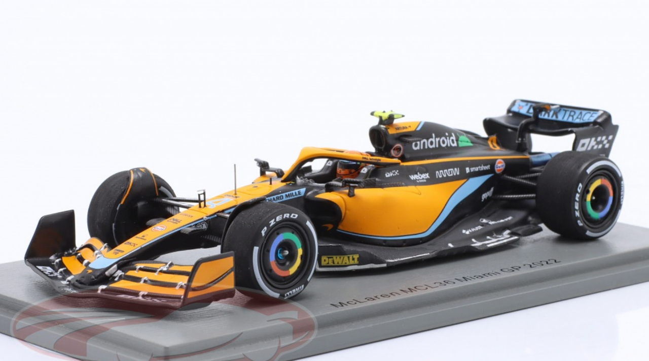1/43 Spark 2022 McLaren MCL36 No.4 McLaren F1 Team Miami GP 2022 Lando Norris Car Model