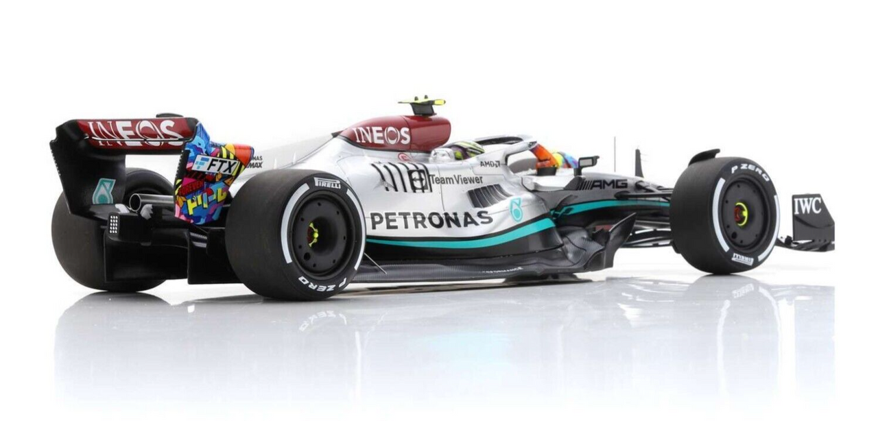1/18 Spark 2022 Mercedes-AMG Petronas F1 W13 E Performance No.44  Mercedes-AMG Petronas F1 Team Miami GP 2022 Lewis Hamilton Car Model
