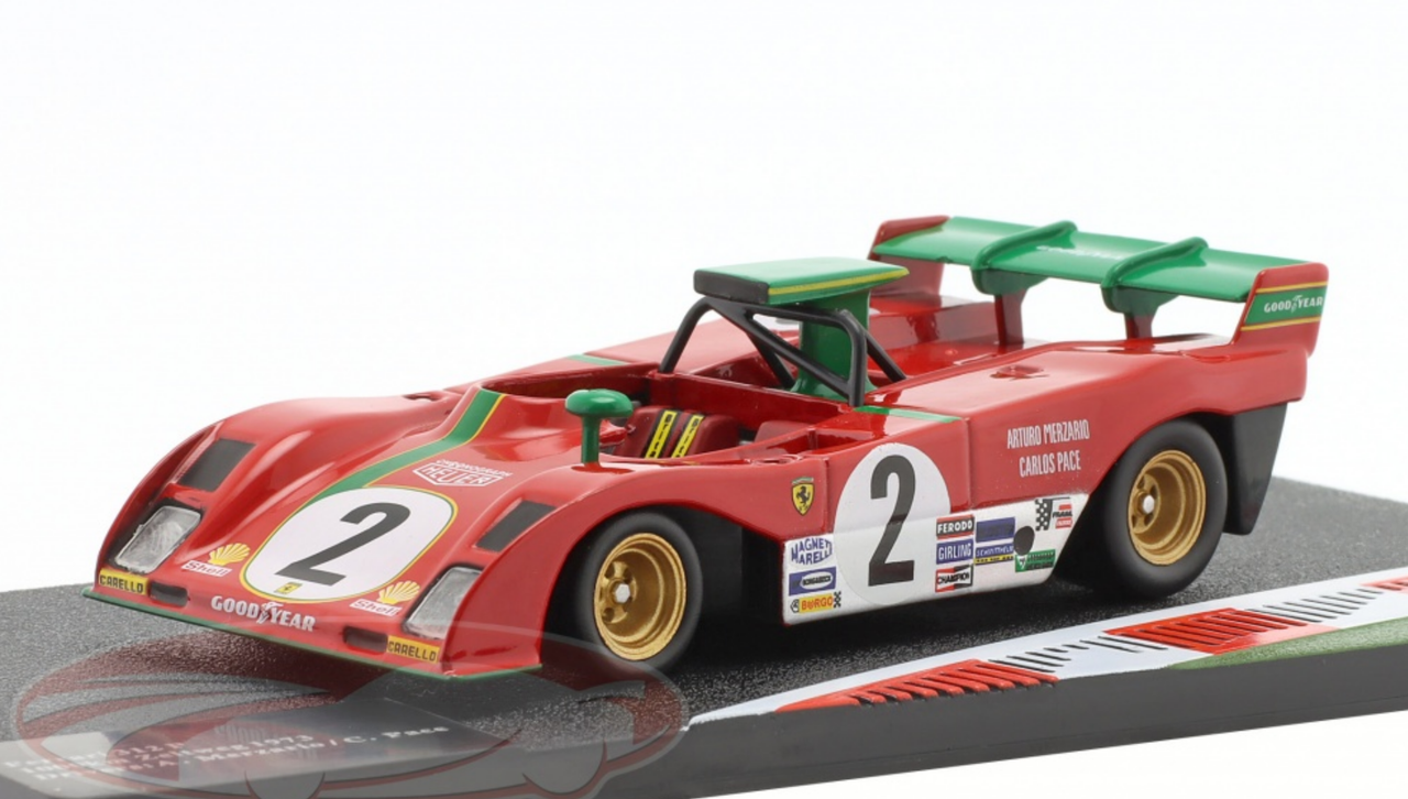 1/43 Altaya 1973 Ferrari 312 P #2 1000km Zeltweg SpA Ferrari SEFAC Arturo Merzario, Carlos Pace Car Model