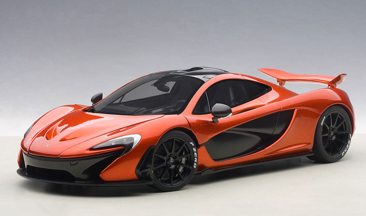 RARE 1/18 AUTOart McLAREN P1 (VOLCANO ORANGE) w/ Orange Wing Diecast Car Model 76022