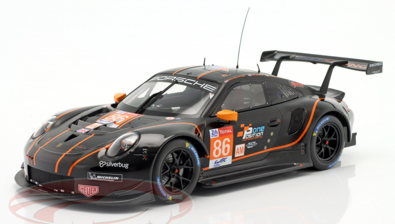 1/18 Ixo 2020 Porsche 911 RSR #86 24h LeMans Gulf Racing Ben Barker, Mike Wainwright, Andrew Watson Car Model