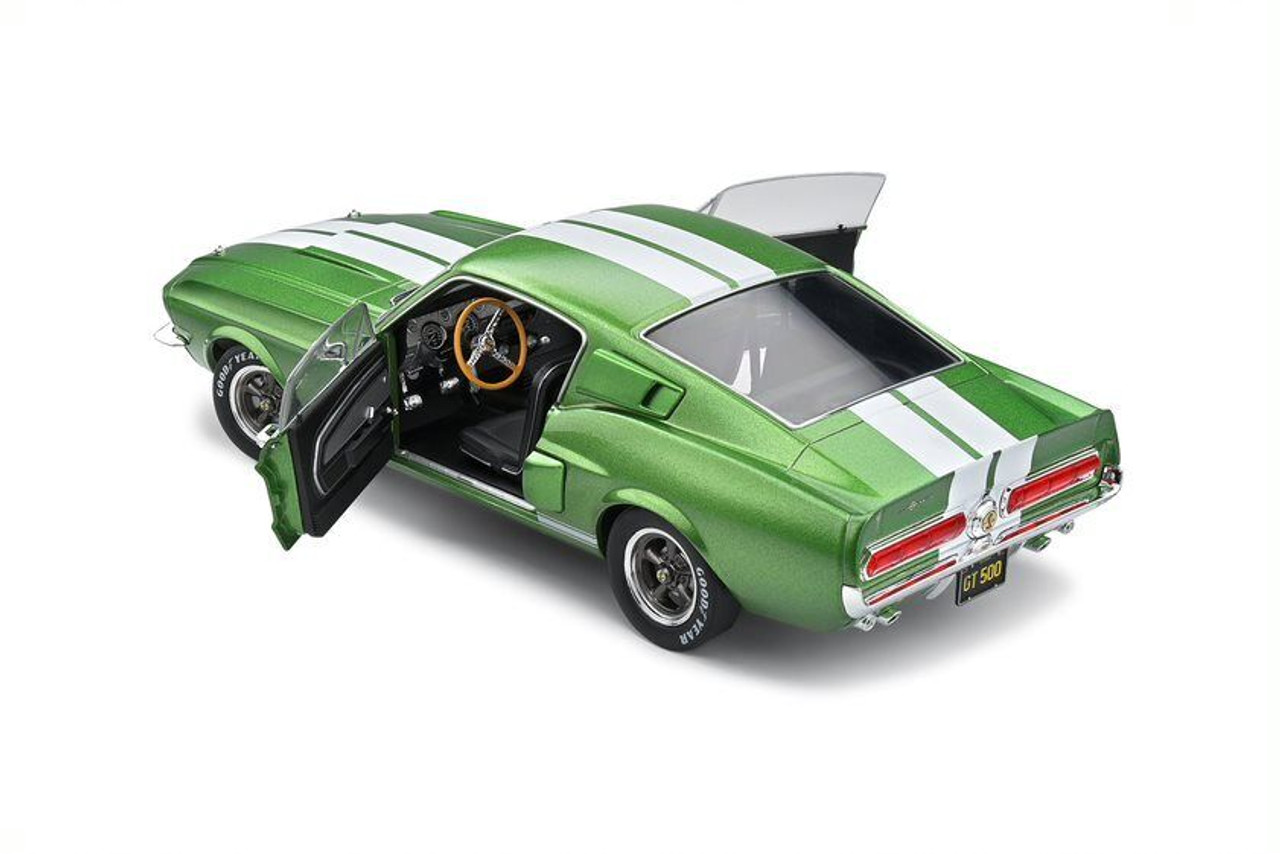 1/18 Solido 1967 Ford Mustang Shelby GT500 (Lime Green with White 