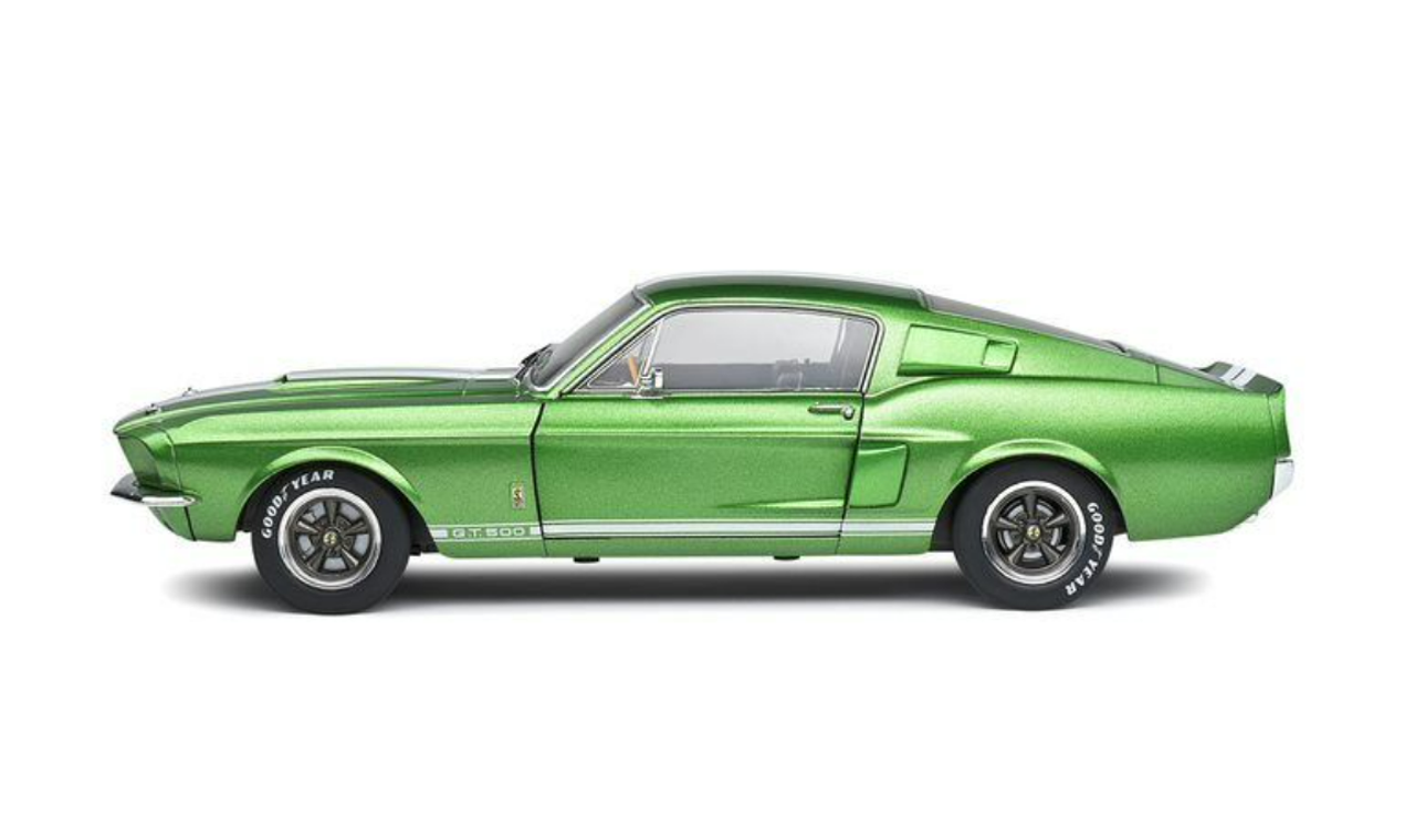 1/18 Solido 1967 Ford Mustang Shelby GT500 (Lime Green with White Stripes) Diecast Car Model