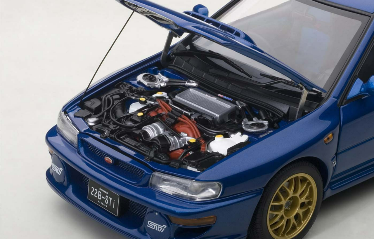 1/18 AUTOart 1998 Subaru Impreza 22B (Upgraded Version) Blue Car Model