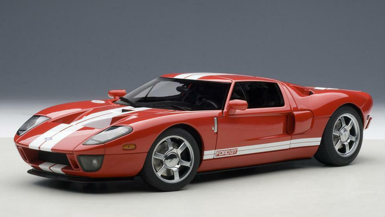 1/18 AUTOart 2004 Ford GT (Red with White Stripes) Diecast Car Model