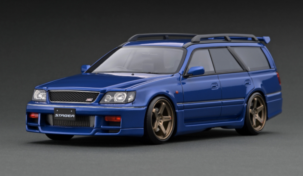 1/18 Ignition Model Nissan STAGEA 260RS (WGNC34) Blue Resin Car Model