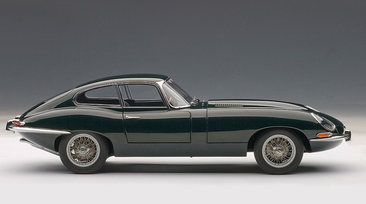 1/18 AUTOart JAGUAR E-TYPE COUPE SERIES I 3.8 (GREEN)(WITH METAL WIRE-SPOKE WHEELS) NEW RECOMMENDED	 Diecast Car Model 73612