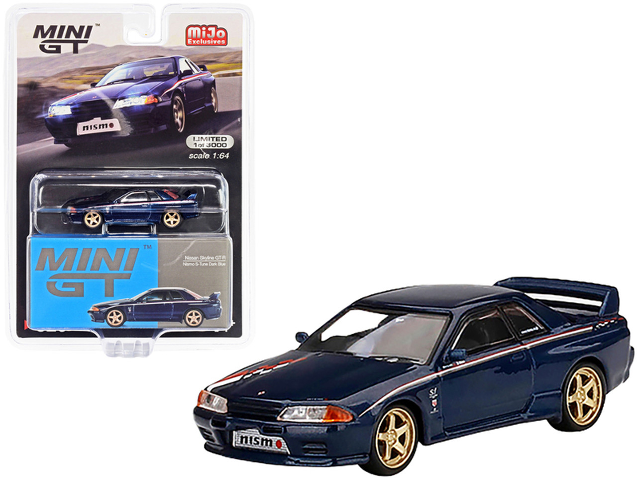 Nissan Skyline GT-R (R32) Nismo S-Tune RHD (Right Hand Drive) Dark Blue  Metallic with Stripes Limited Edition to 3000 pieces Worldwide 1/64 Diecast  Model Car by True Scale Miniatures