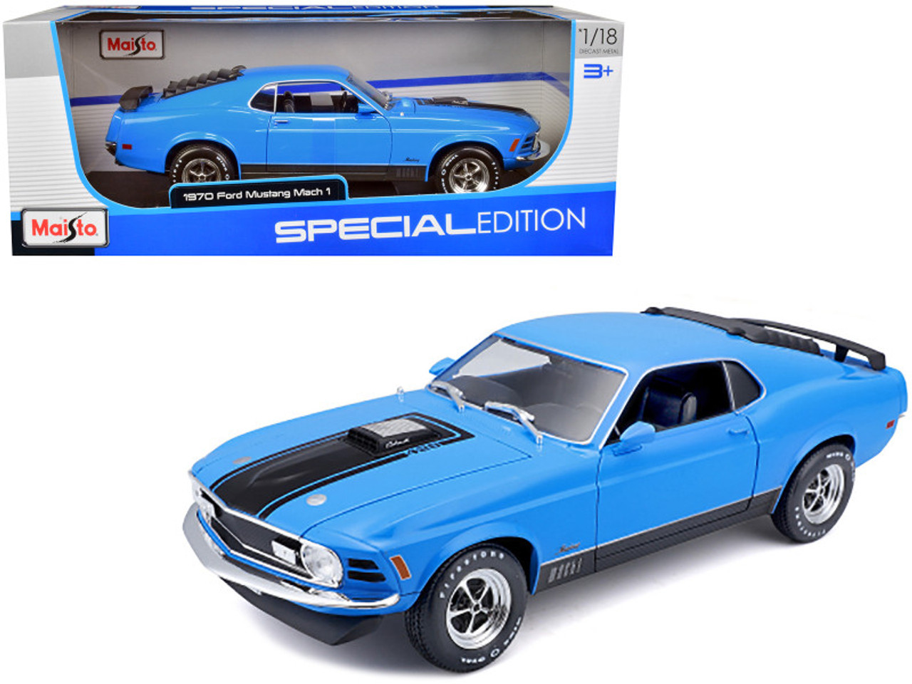 1/18 Maisto 1970 Ford Mustang Mach 1 Mach I (Blue) Diecast