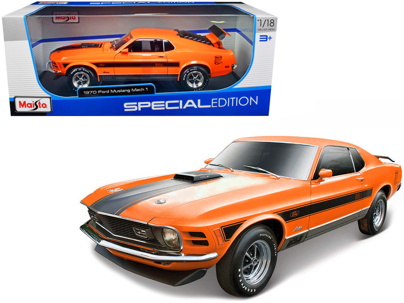 1/18 Maisto 1970 Ford Mustang Mach 1 Mach I (Orange) Diecast Car