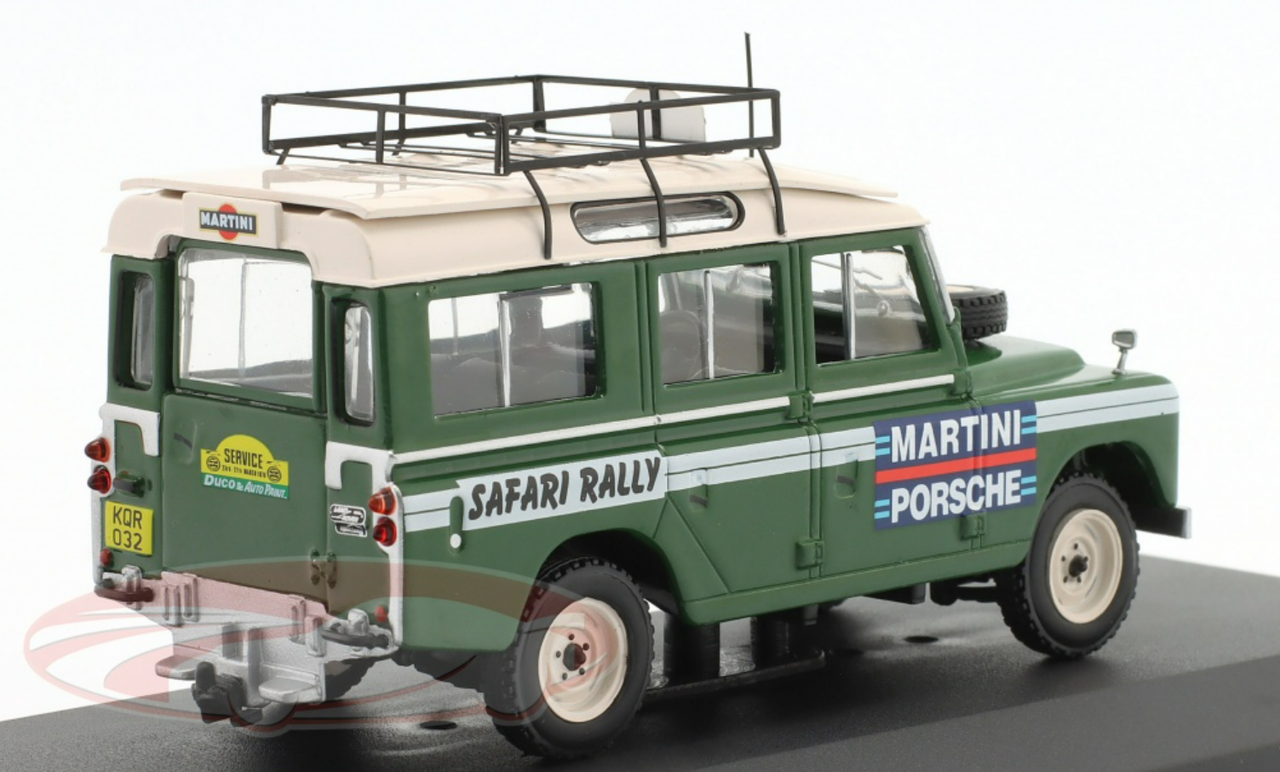 1/43 Ixo 1978 Land Rover Series II 109 Safari Rally Assistance Car Model