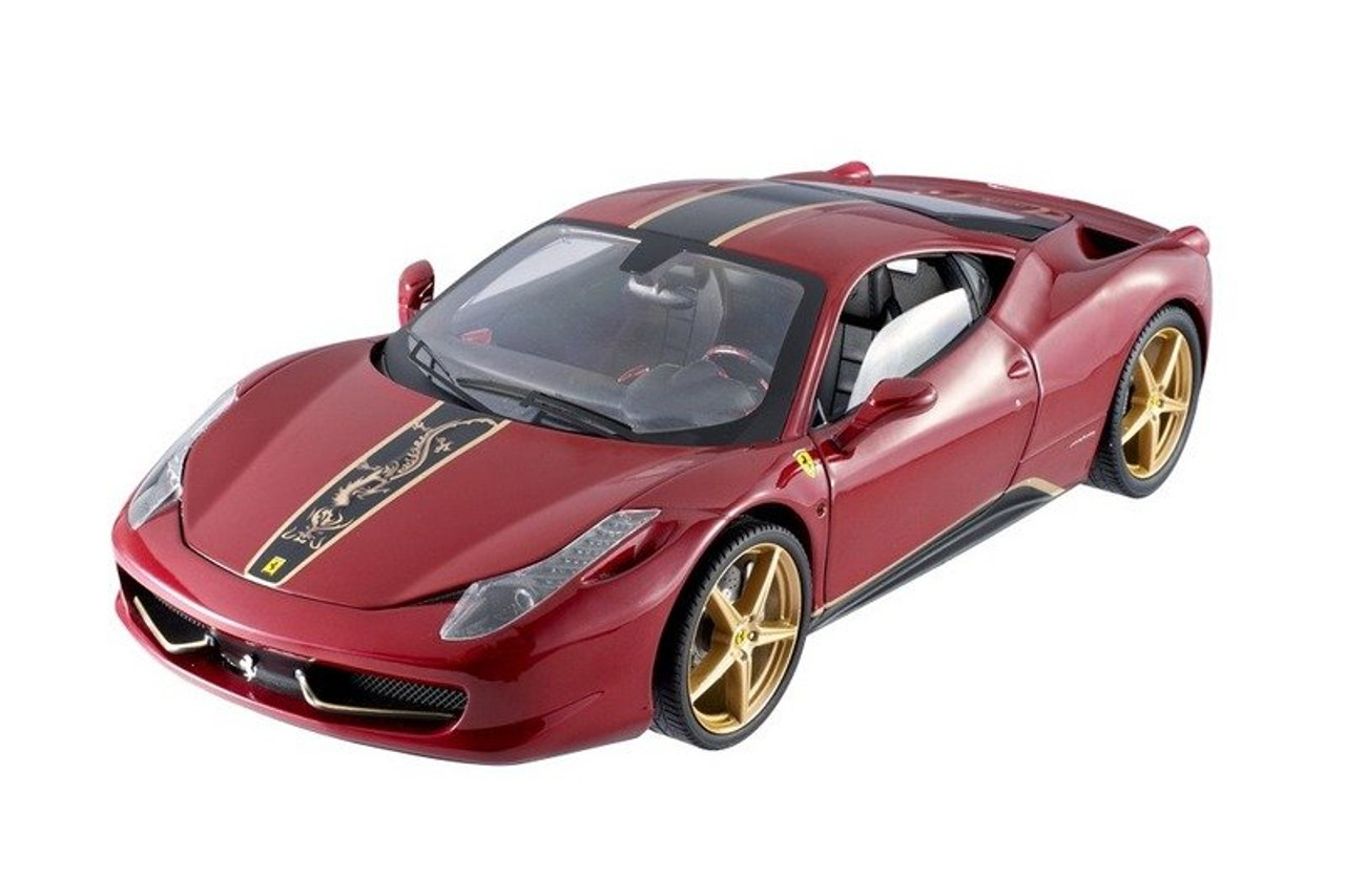 1/18 Hot Wheels Elite Hotwheels Ferrari 458 Italia China Dragon Edition  (Red) Diecast Car Model