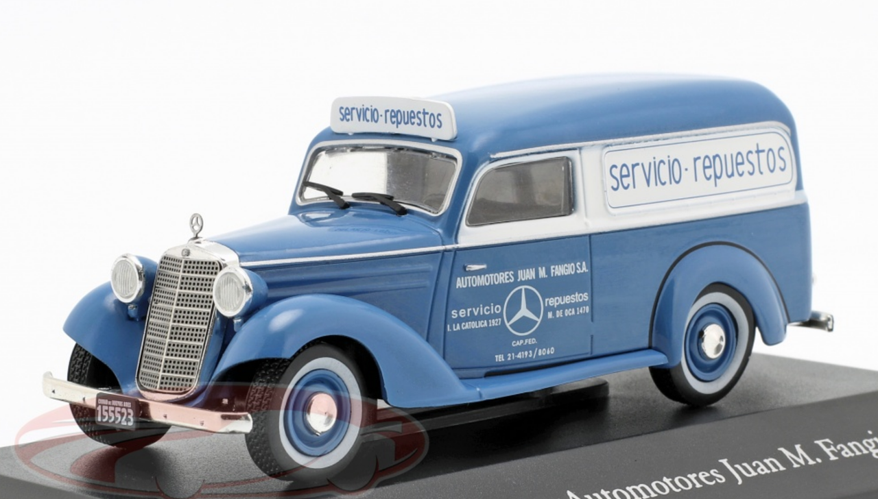 1/43 Altaya 1954 Mercedes-Benz 170D Automotores J. M. Fangio (Blue) Car Model