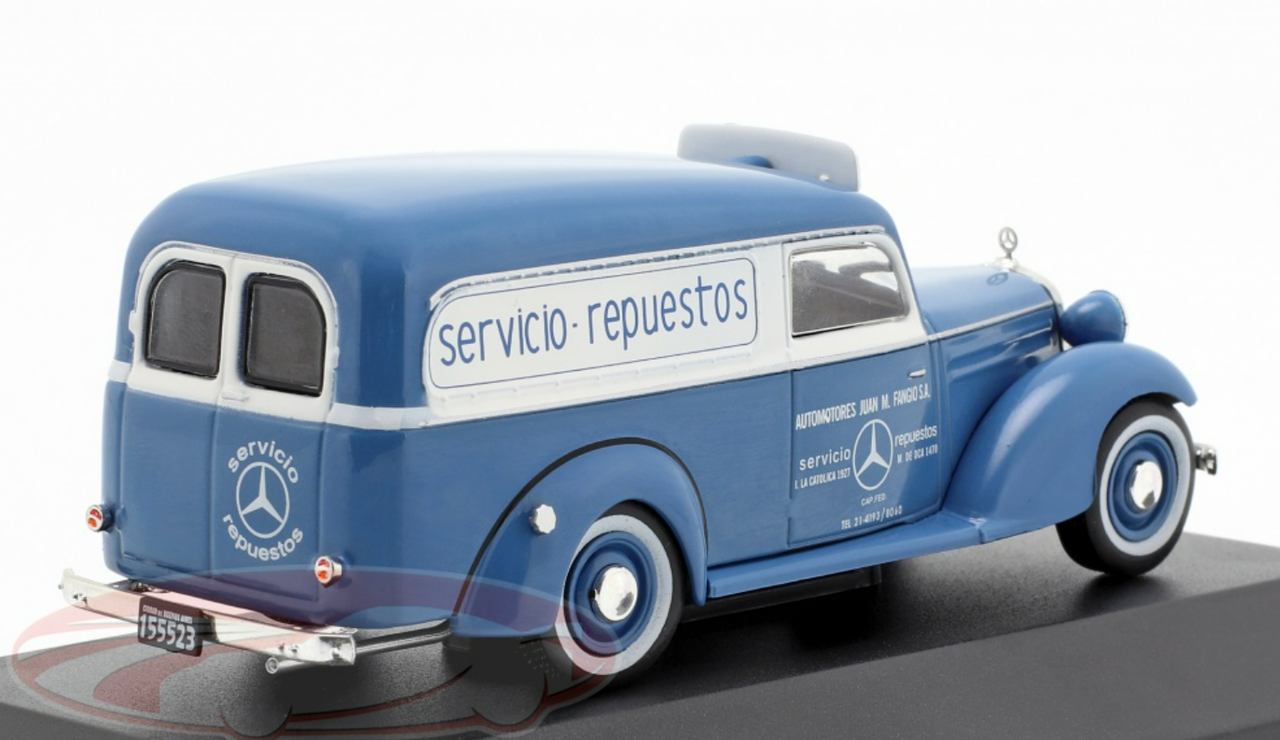 1/43 Altaya 1954 Mercedes-Benz 170D Automotores J. M. Fangio (Blue) Car Model