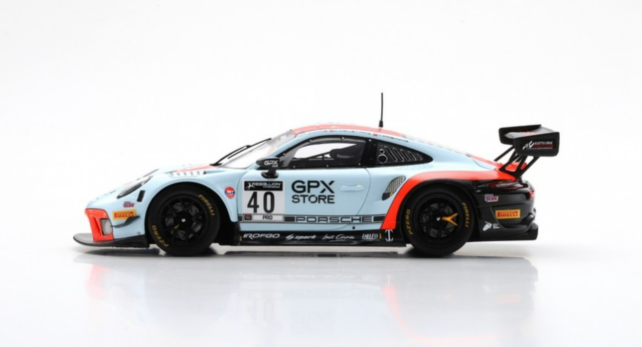 1/43 Spark 2020 Porsche 911 GT3 R #40 24h Spa GPX Racing Louis Delétraz, Romain Dumas, Thomas Preining Car Model