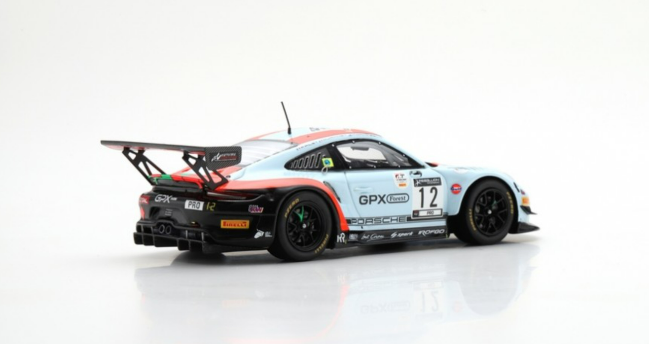 1/43 Spark 2020 Porsche 911 GT3 R #12 4th 24h Spa GPX Racing Matt Campbell, Mathieu Jaminet, Patrick Pilet Car Model