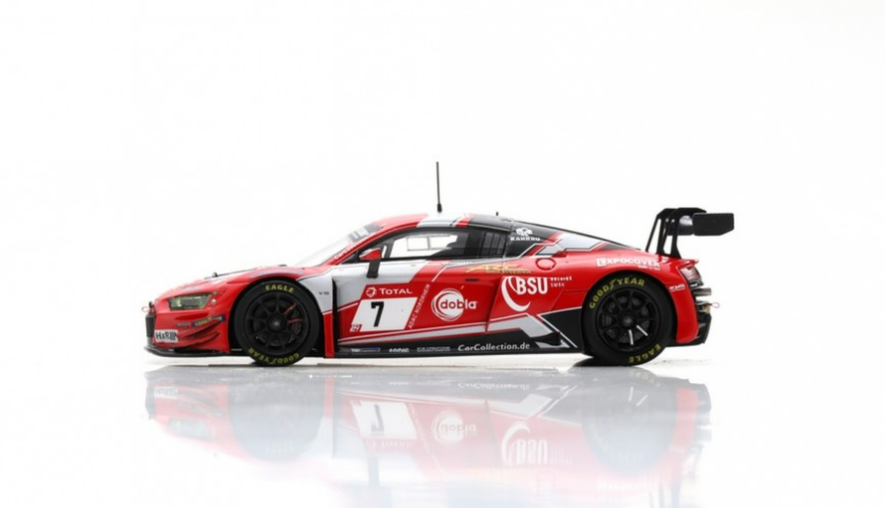 1/43 Spark 2020 Audi R8 LMS GT3 #7 2nd Pro-AM Class 24h Nürburgring Car Collection Motorsport Milan Dontje, P. Niederhauser, M.D. Ortmann Car Model