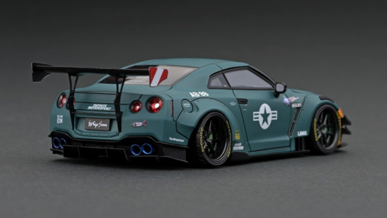 1/43 Ignition Model LB-WORKS Nissan GT-R R35 type 2 Matte Green w/ Engine