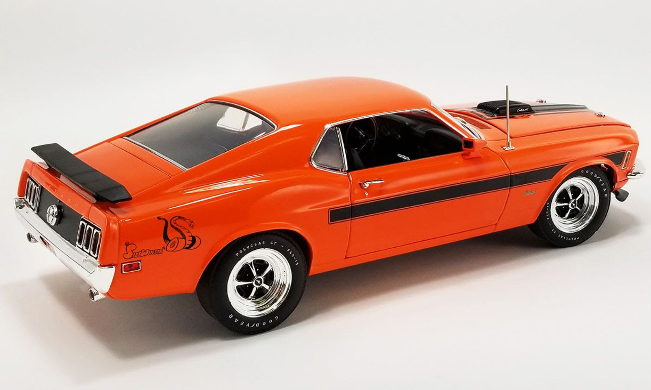 1/18 ACME 1970 Ford Mustang Mach 1 Sidewinder Special (Calypso Coral Orange) Diecast Car Model