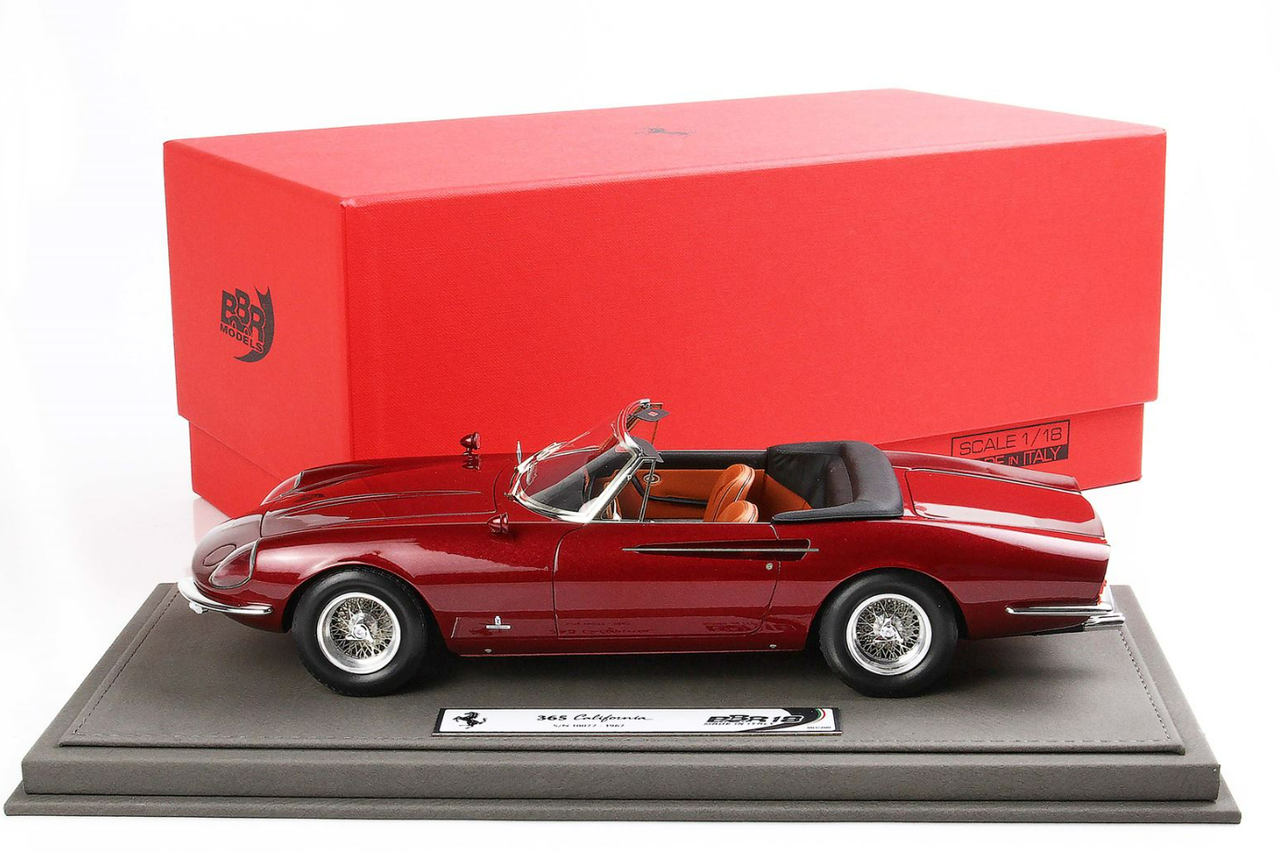 1/18 BBR 1967 Ferrari 365 California 1966 S / N 10077 (Ruby ​​Red Metallic) Resin Car Model Limited