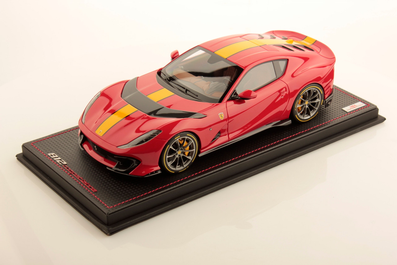 1/18 MR Collection Ferrari 812 Competizione (Rosso Corsa Red with Yellow  Livery) Resin Car Model