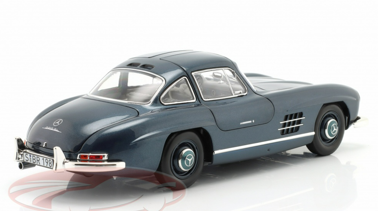 1/18 Dealer Edition 1954-1957 Mercedes-Benz 300 SL 300SL (W198) (Middle Blue) Diecast Car Model