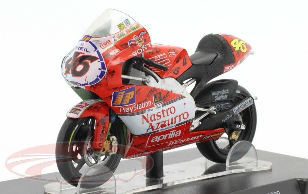1/18 Altaya 1999 Valentino Rossi Aprilia RSW 250 #46 MotoGP Imola World Champion Motorcycle Model