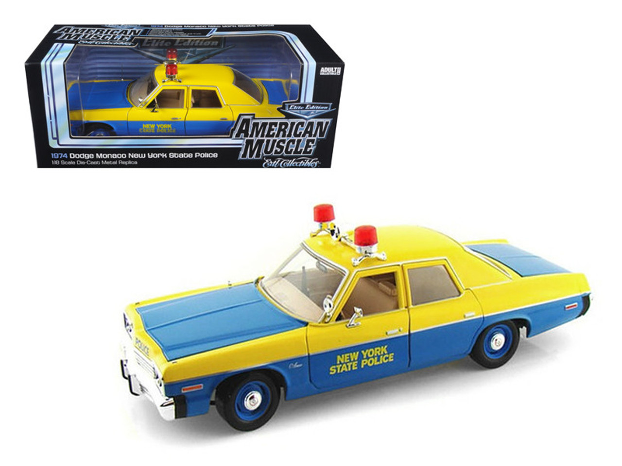 1974 Dodge Monaco New York State Police 1/18 Diecast Model Car by Autoworld