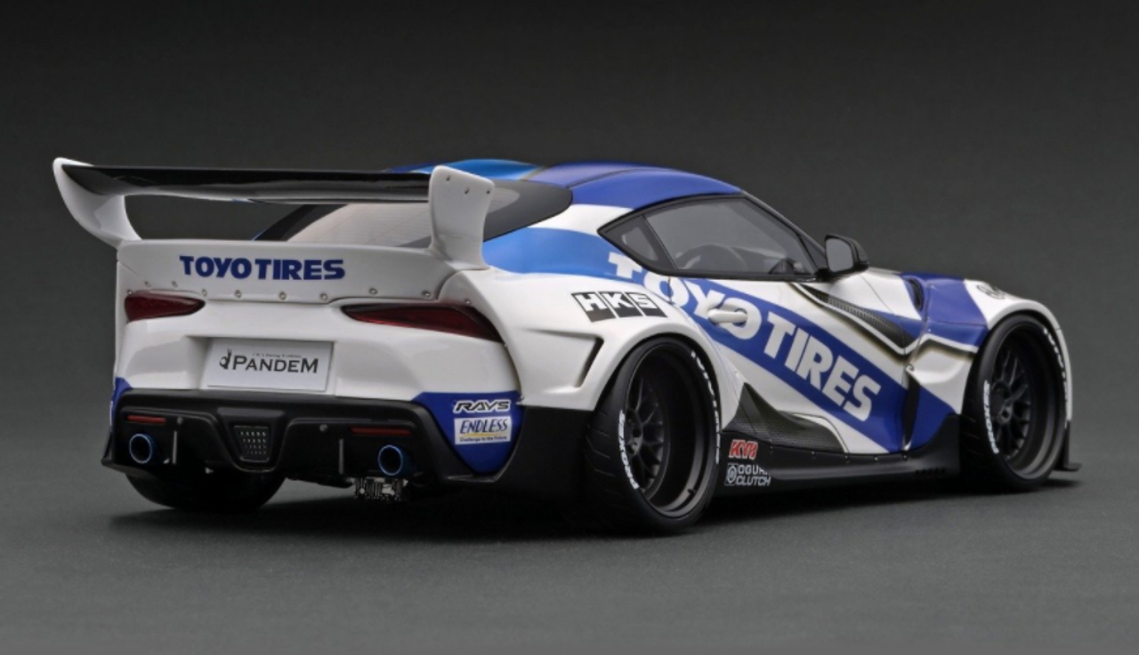 1/18 Ignition Model PANDEM Toyota Supra (A90) (White & Blue) Resin Car Model