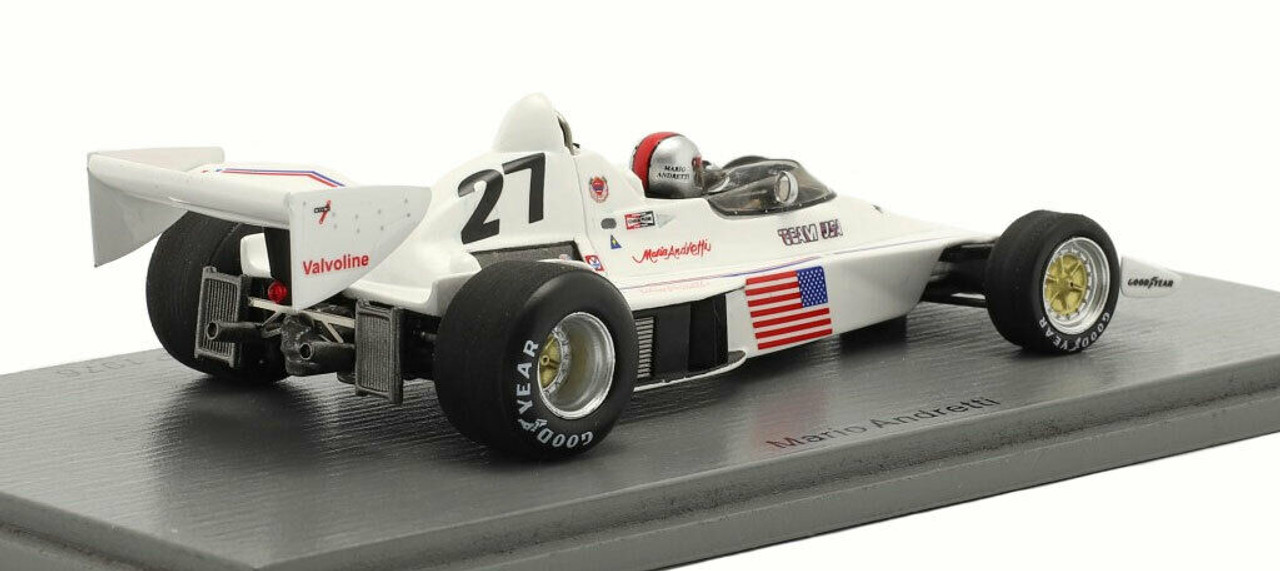 1/43 Spark 1976 Mario Andretti Parnelli VPJ4 #27 6th South African GP Formula 1 Vel’s Parnelli Jones Racing Mario Andretti Car Model