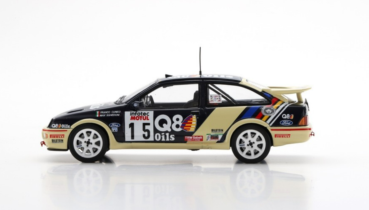 1/43 Spark 1989 Ford Sierra RS Cosworth #15 7th Rallye Tour de Corse Q8 Team Ford Gianfranco Cunico, Massimo Sghedoni Car Model