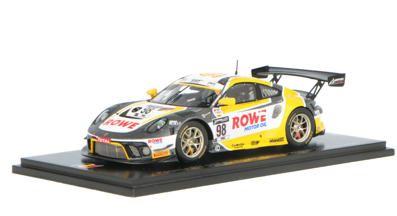 1/43 Spark 2020 Porsche 911 GT3 R #98 Winner 24h Spa Rowe Racing Earl Bamber, Nick Tandy, Laurens Vanthoor Car Model