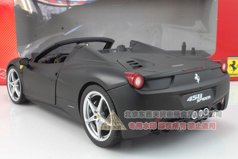 118 Hot Wheels Hotwheels Ferrari 458 Italia Spider Black Diecast Car Model