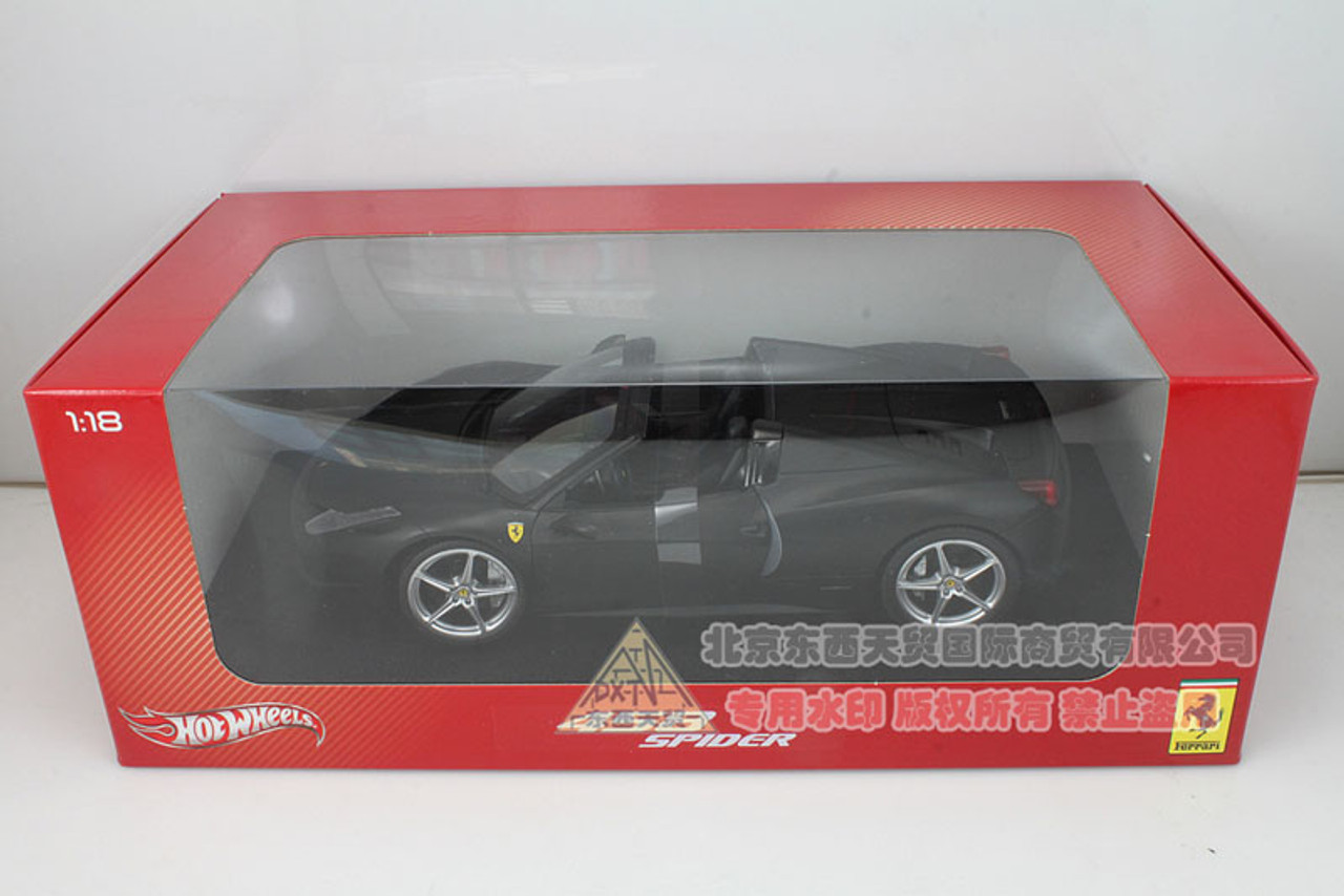 1/18 Hot Wheels Hotwheels Ferrari 458 Italia Spider (Black