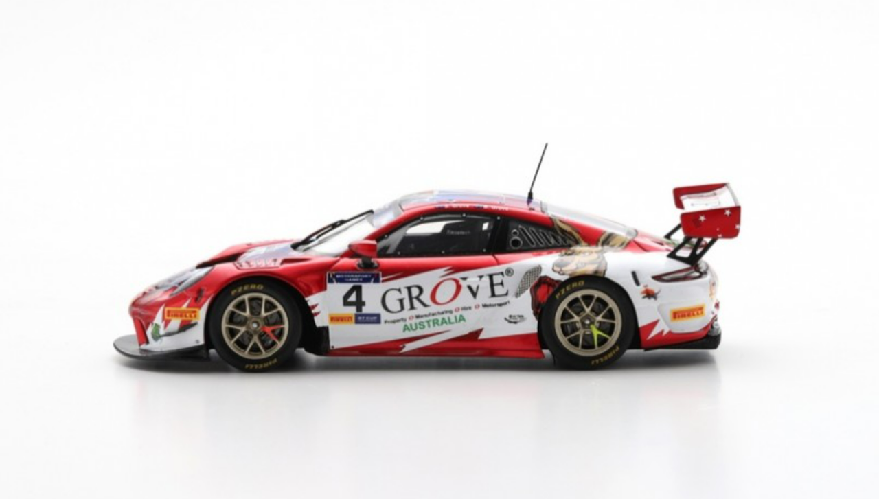 1/43 Spark 2019 Porsche 911 GT3 R #4 3rd FIA Motorsport Games Vallelunga Team Australia Brenton Grove, Stephen Grove Car Model