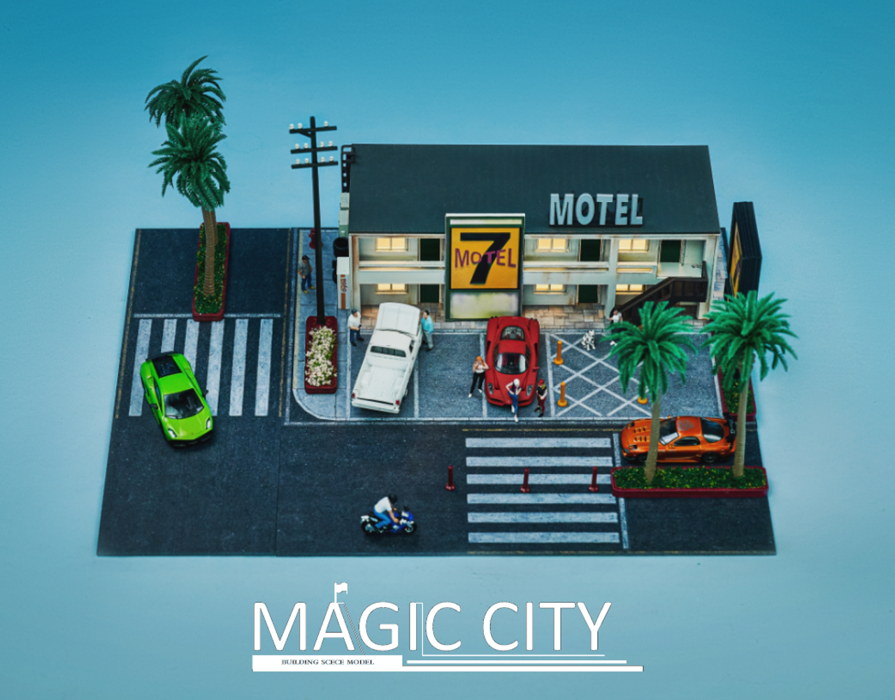 1/64 Magic City Motel 7 Diorama (car models & figures NOT included)